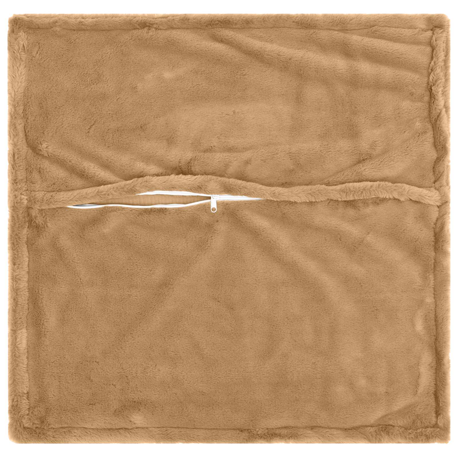 Kussensloop 2 st HOUTEN Taupe 50 x 50 cm Nep Konijnenbont