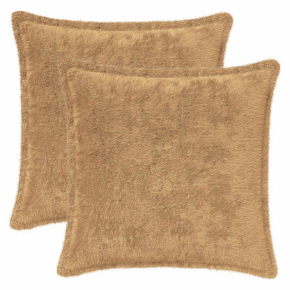 Kussensloop 2 st HOUTEN Taupe 50 x 50 cm Nep Konijnenbont