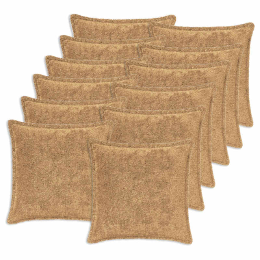 Kussensloop 12 st HOUTEN Taupe 50 x 50 cm Nep Konijnenbont