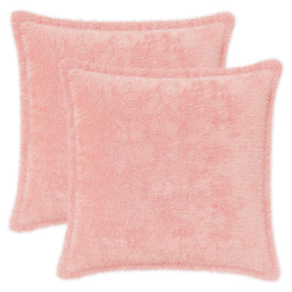 Kussensloop 2 st HOUTEN Roze 50 x 50 cm Nep Konijnenbont