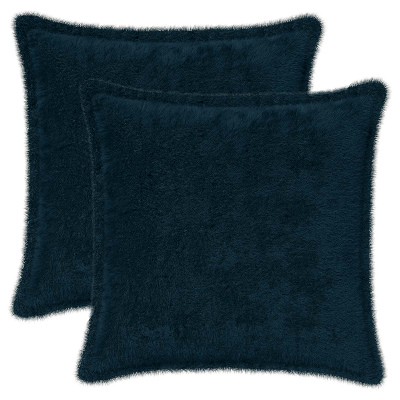 Kussensloop 2 st HOUTEN Marineblauw 50 x 50 cm Nep Konijnenbont