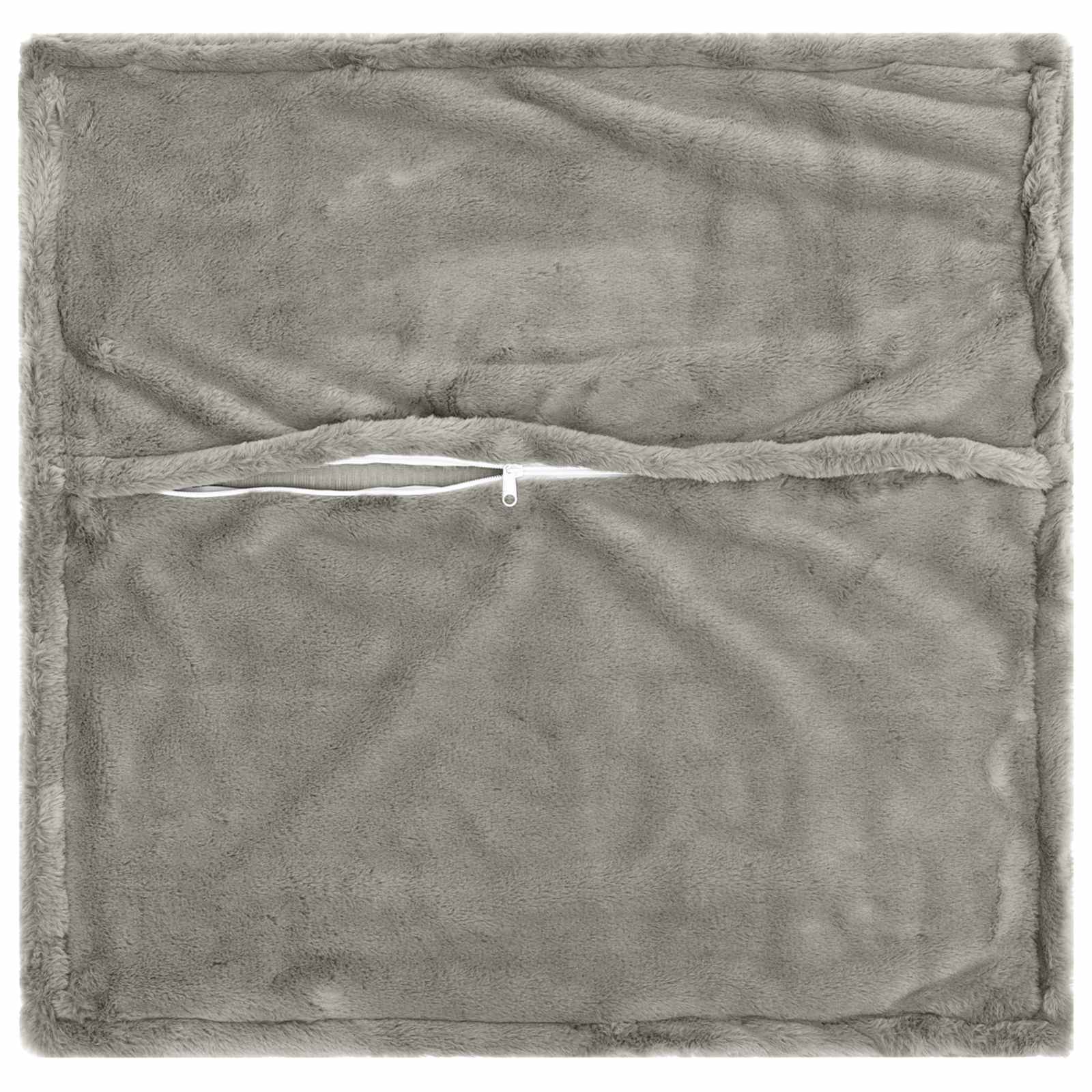 Kussensloop 2 st HOUTEN Lichtgrijs 50 x 50 cm Nep Konijnenbont
