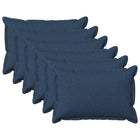 Kussensloop blauw 50 x 70 cm set van 6 faux linnen