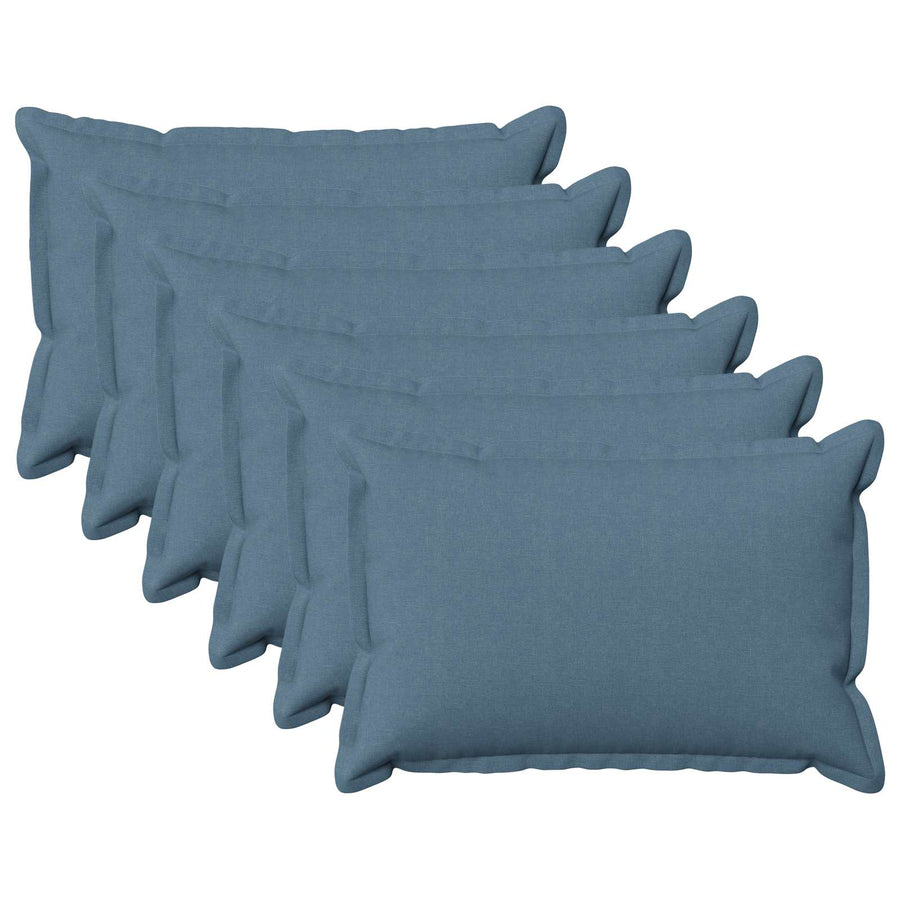 Kussensloop 6 pcs HOUTEN Jeans Blauw 50 x 70 cm Faux Linnen