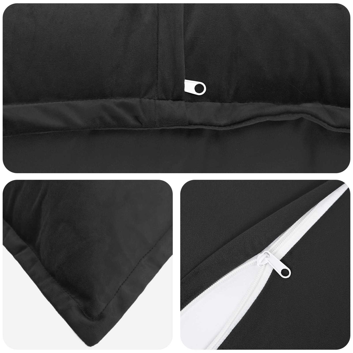Kussensloop 6 pcs HOUTEN Zwart 50 x 70 cm Fluweel