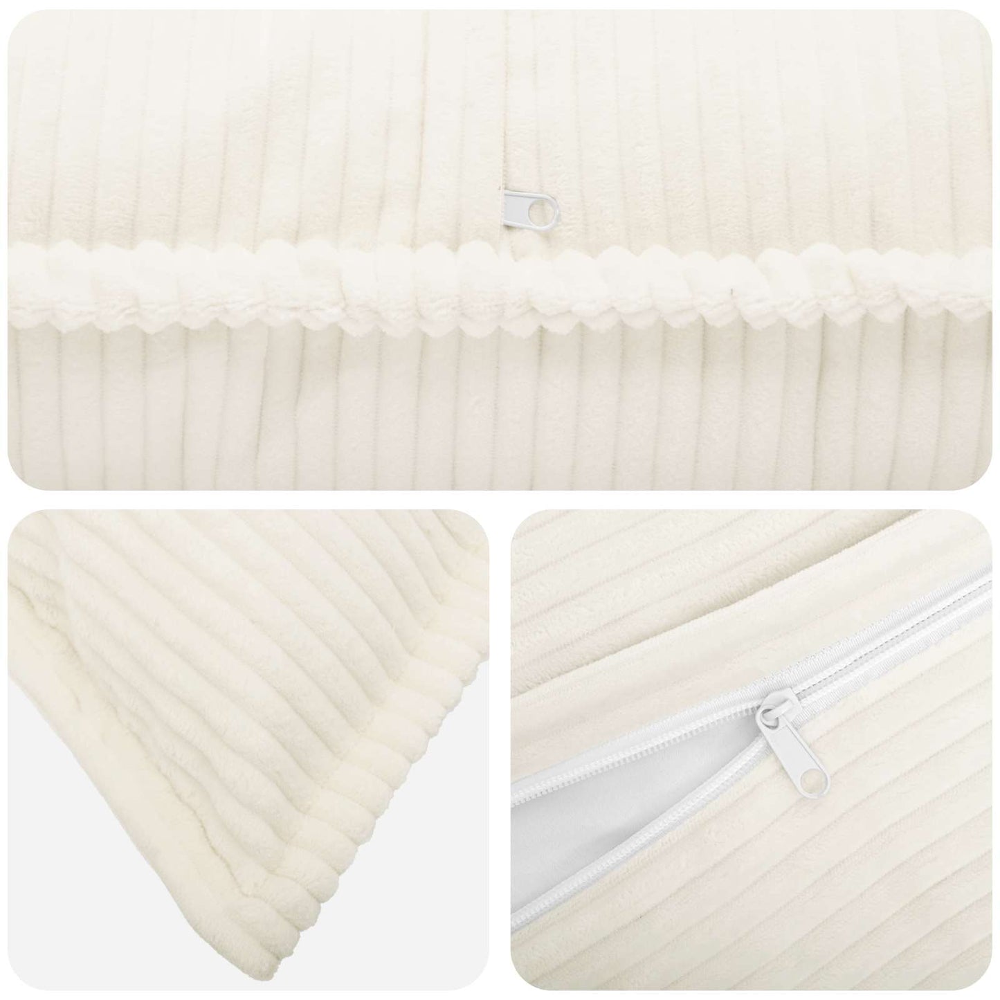 Kussensloop 2 st HOUTEN Crèmekleurig 50 x 70 cm corduroy