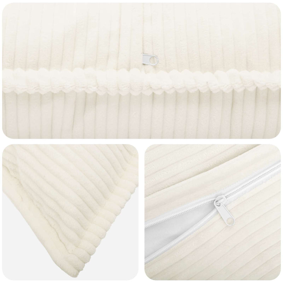 Kussensloop 2 st HOUTEN Crèmekleurig 50 x 70 cm corduroy