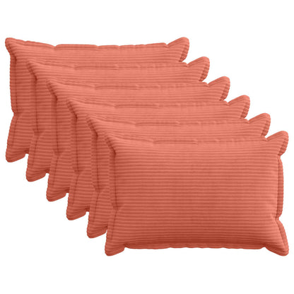 Kussensloop 6 st HOUTEN Rood-oranje 50 x 70 cm corduroy