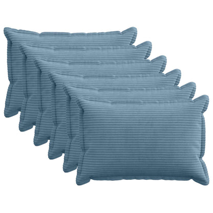 Kussensloop 6 st HOUTEN Blauw 50 x 70 cm corduroy