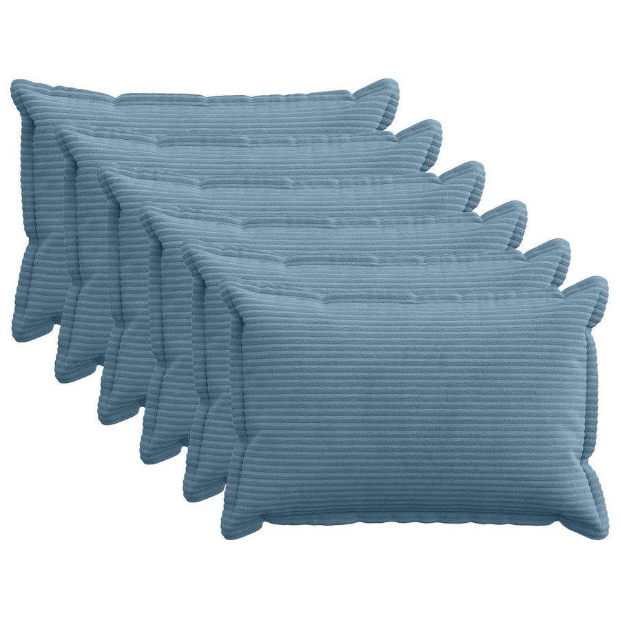 Kussensloop 6 st HOUTEN Blauw 50 x 70 cm corduroy