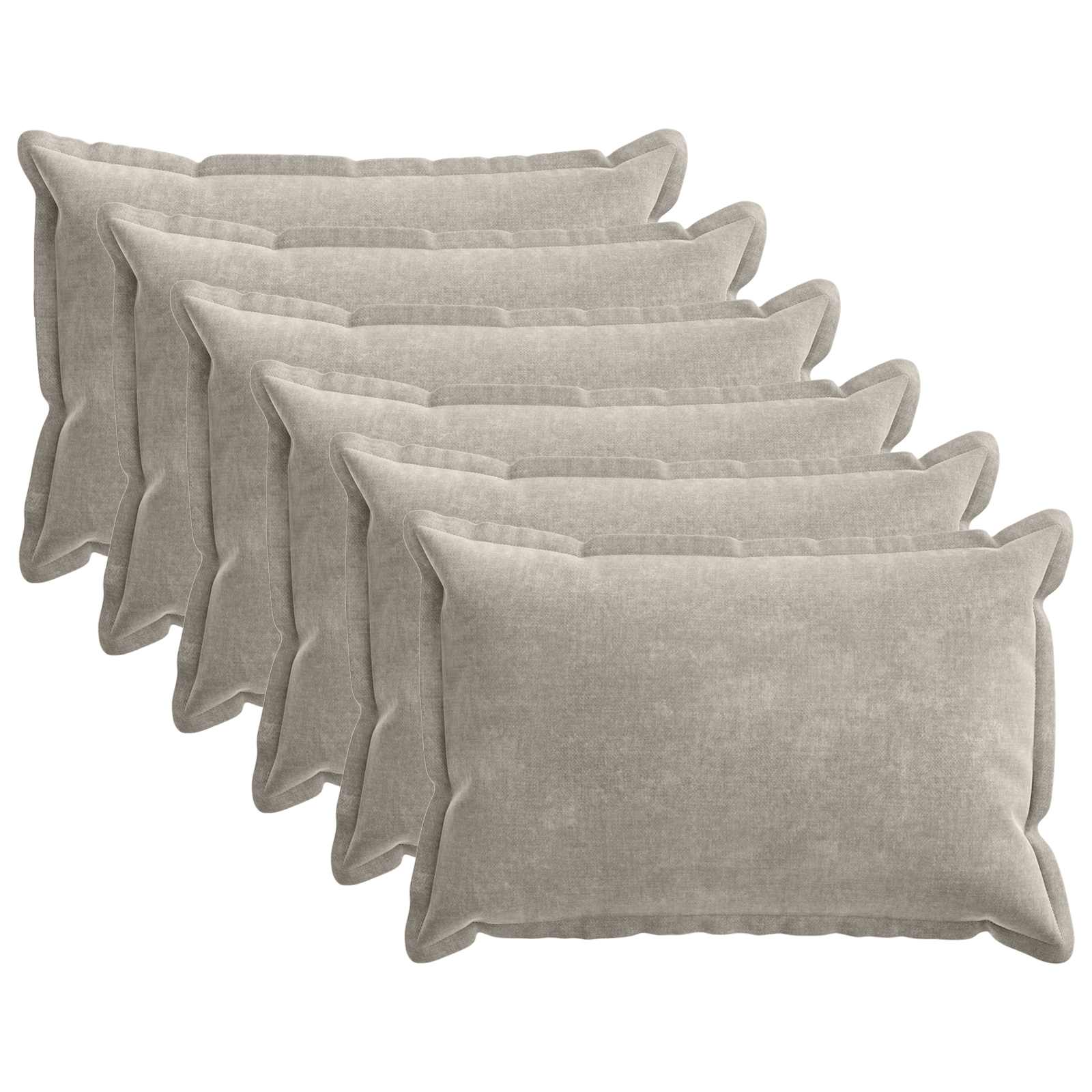 Kussensloop 6 st HOUTEN Lichtgrijs 50 x 70 cm Chenille Stof