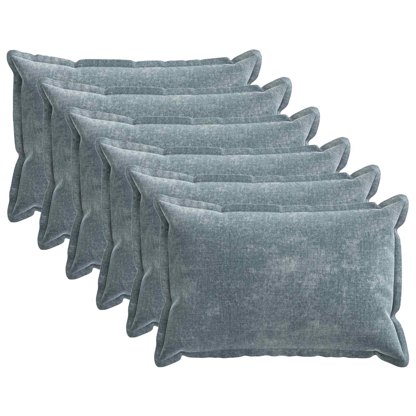 Kussensloop 6 st HOUTEN Lichtblauw 50 x 70 cm Chenille Stof