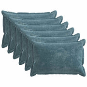 Kussensloop set 6 st blauw 50x70 cm chenille