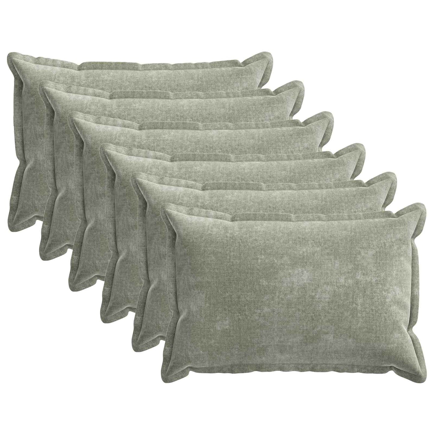 Kussensloop 6 st HOUTEN Groen 50 x 70 cm Chenille Stof