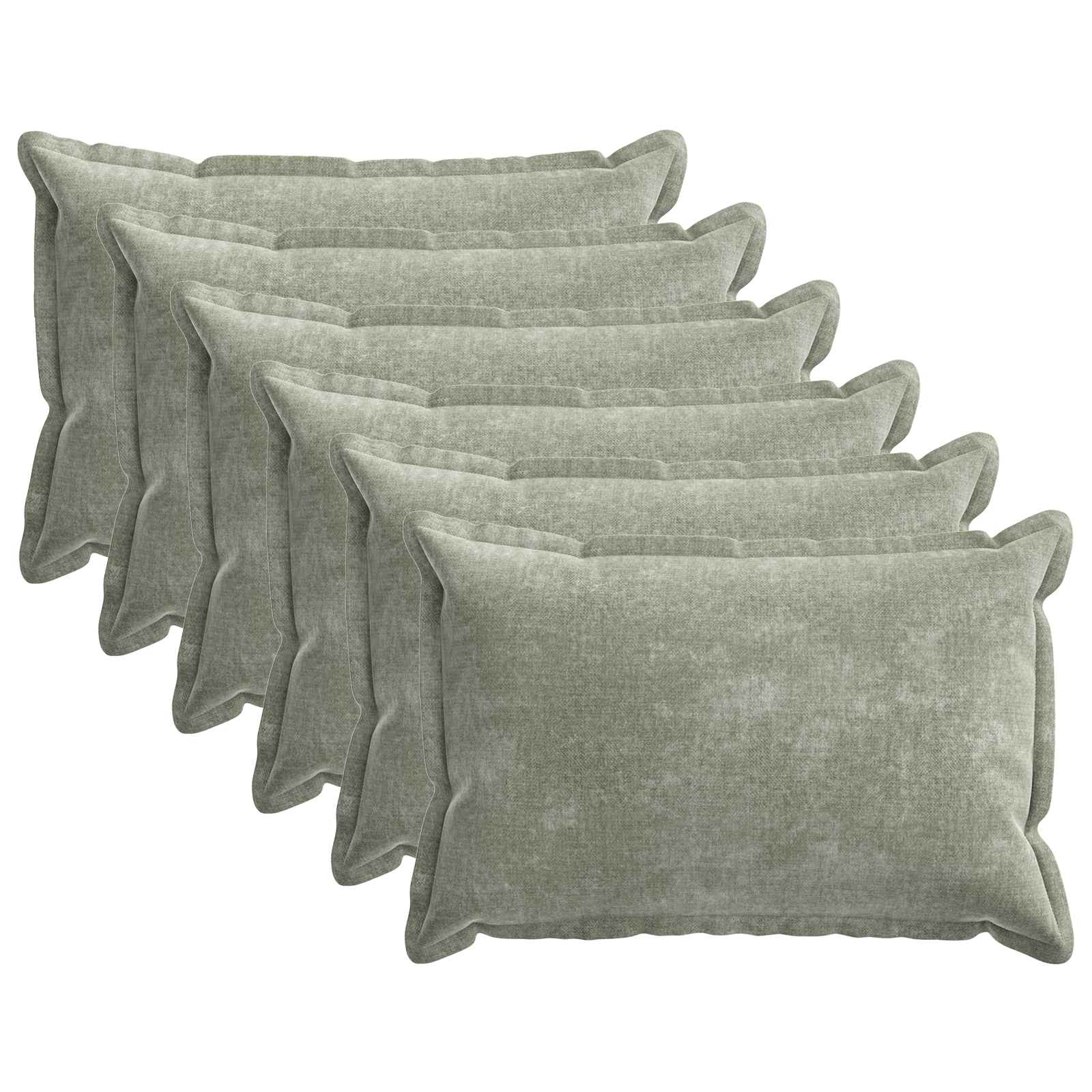 Kussensloop 6 st HOUTEN Groen 50 x 70 cm Chenille Stof