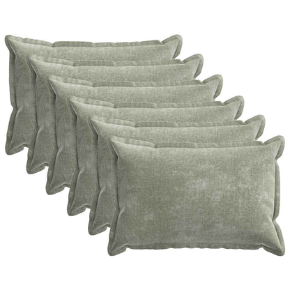 Kussensloop 6 st HOUTEN Groen 50 x 70 cm Chenille Stof