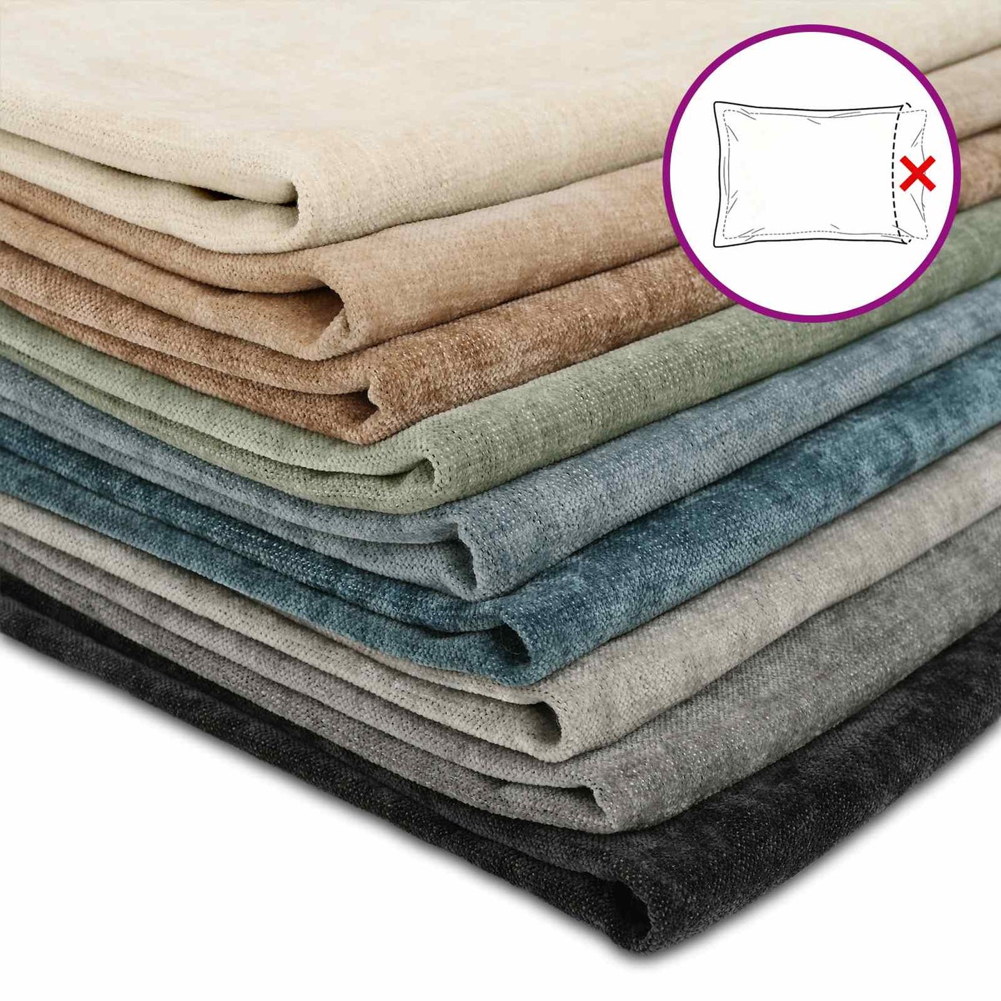 Kussensloop 6 st HOUTEN Groen 50 x 70 cm Chenille Stof