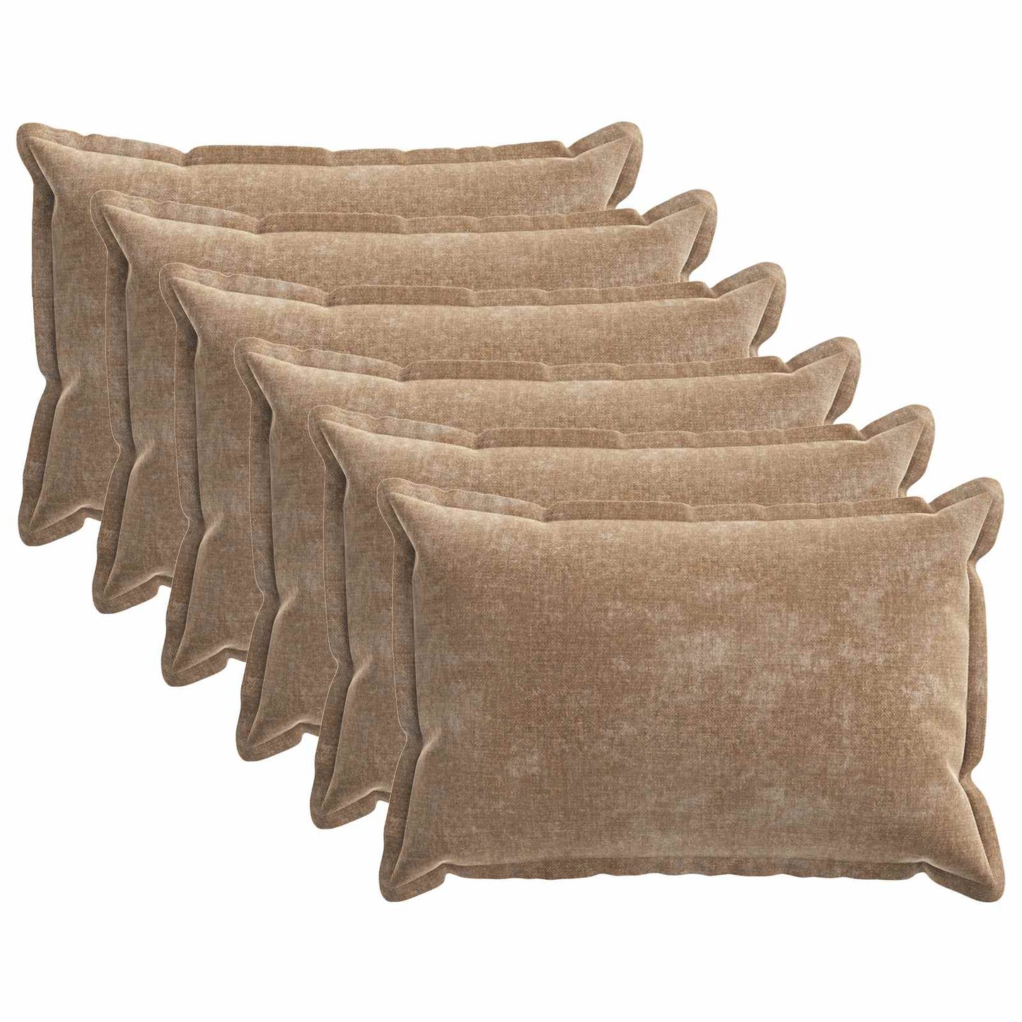 Kussensloop 6 st HOUTEN Bruin 50 x 70 cm Chenille Stof