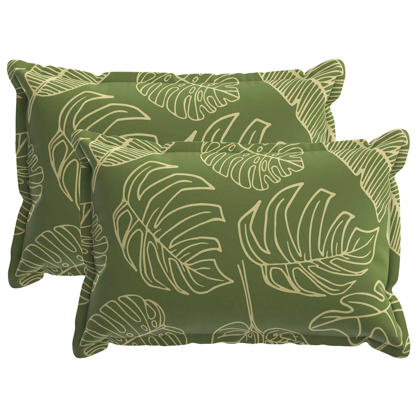 Kussensloop 2 st HOUTEN Bladontwerp 50 x 70 cm Polyester