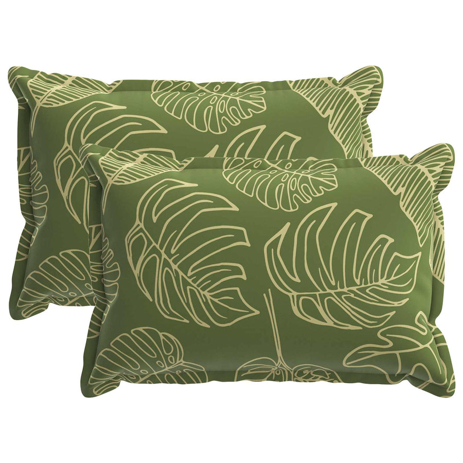 Kussensloop 2 st HOUTEN Bladontwerp 50 x 70 cm Polyester