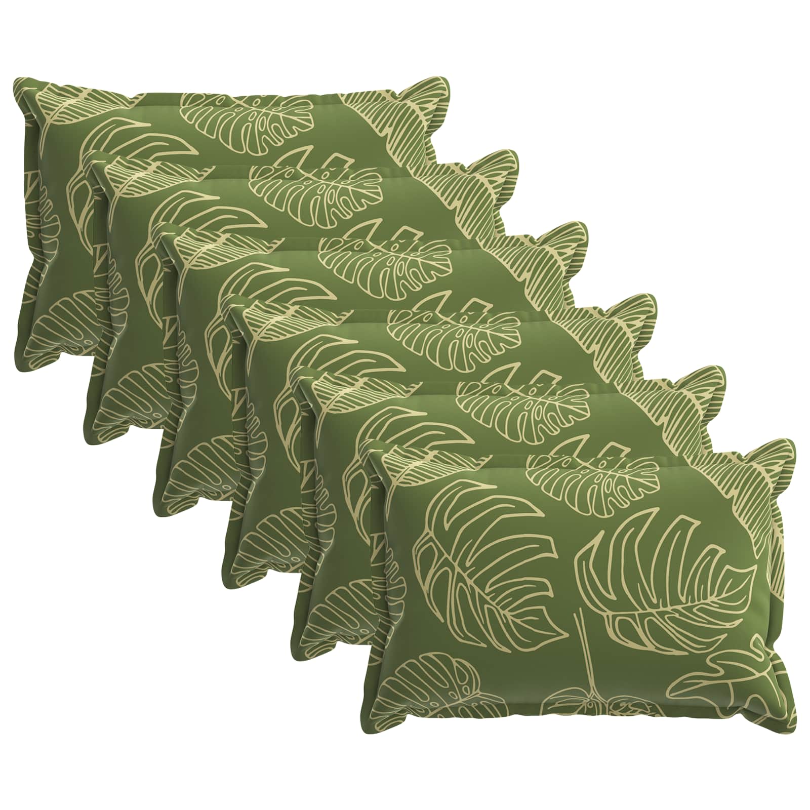 Kussensloop 6 st HOUTEN Bladontwerp 50 x 70 cm Polyester