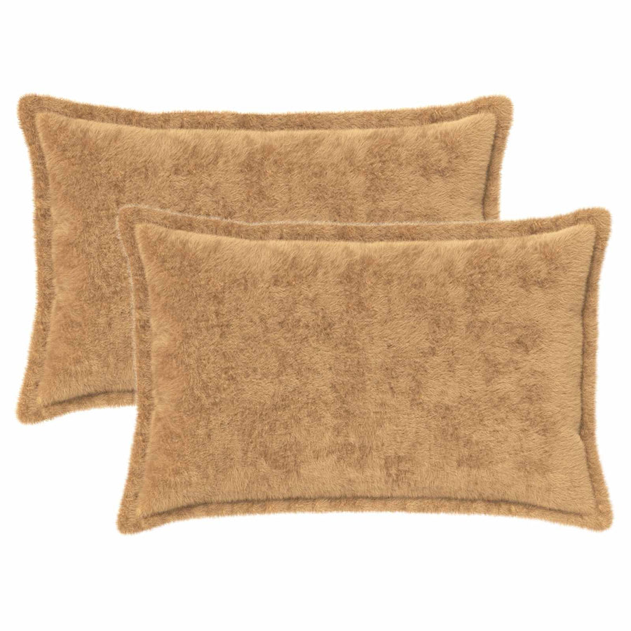 Kussensloop 2 st HOUTEN Taupe 50 x 70 cm Nep Konijnenbont