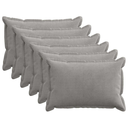 Kussensloop 6 st HOUTEN Lichtgrijs 50 x 75 cm corduroy