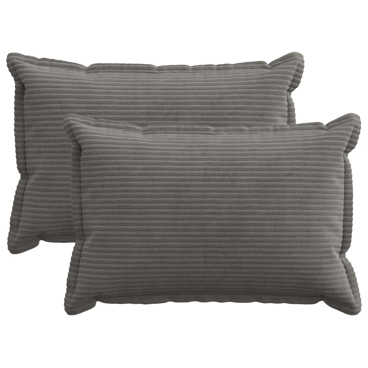 Kussensloop 2 st HOUTEN Donkergrijs 50 x 75 cm corduroy