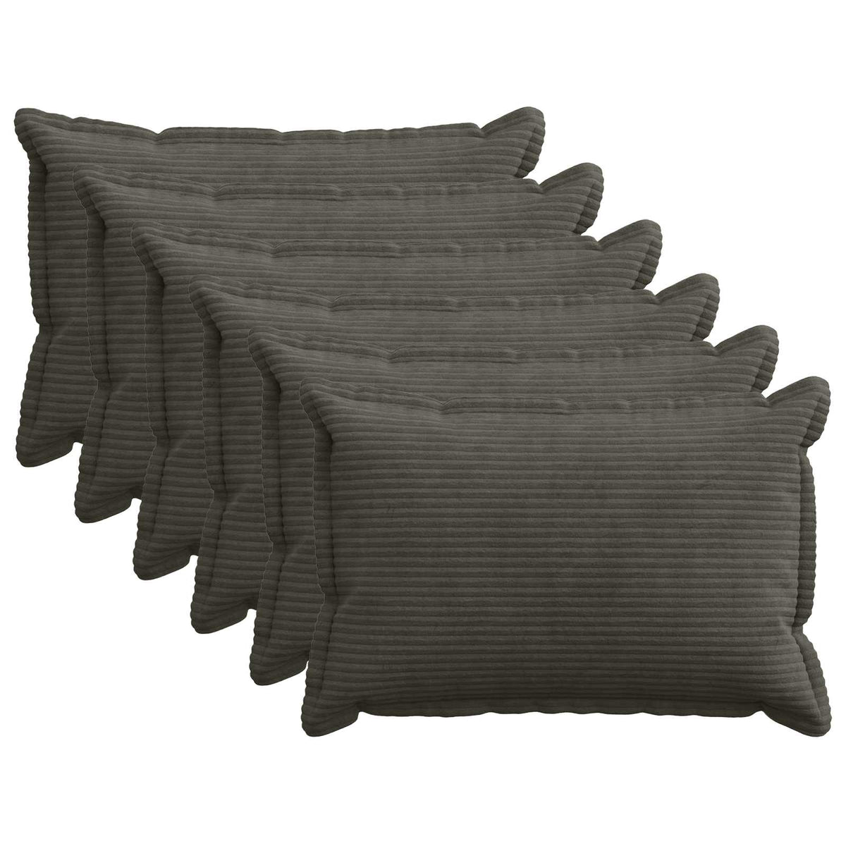 Kussensloop 6 st HOUTEN Antraciet 50 x 75 cm corduroy