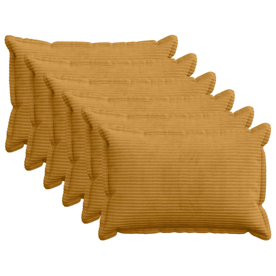 Kussensloop 6 st HOUTEN Geel 50 x 75 cm corduroy