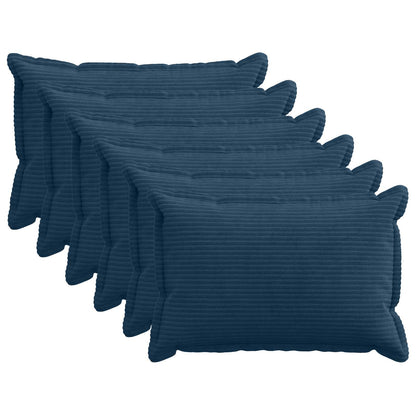 Kussensloop 6 st HOUTEN Marineblauw 50 x 75 cm corduroy