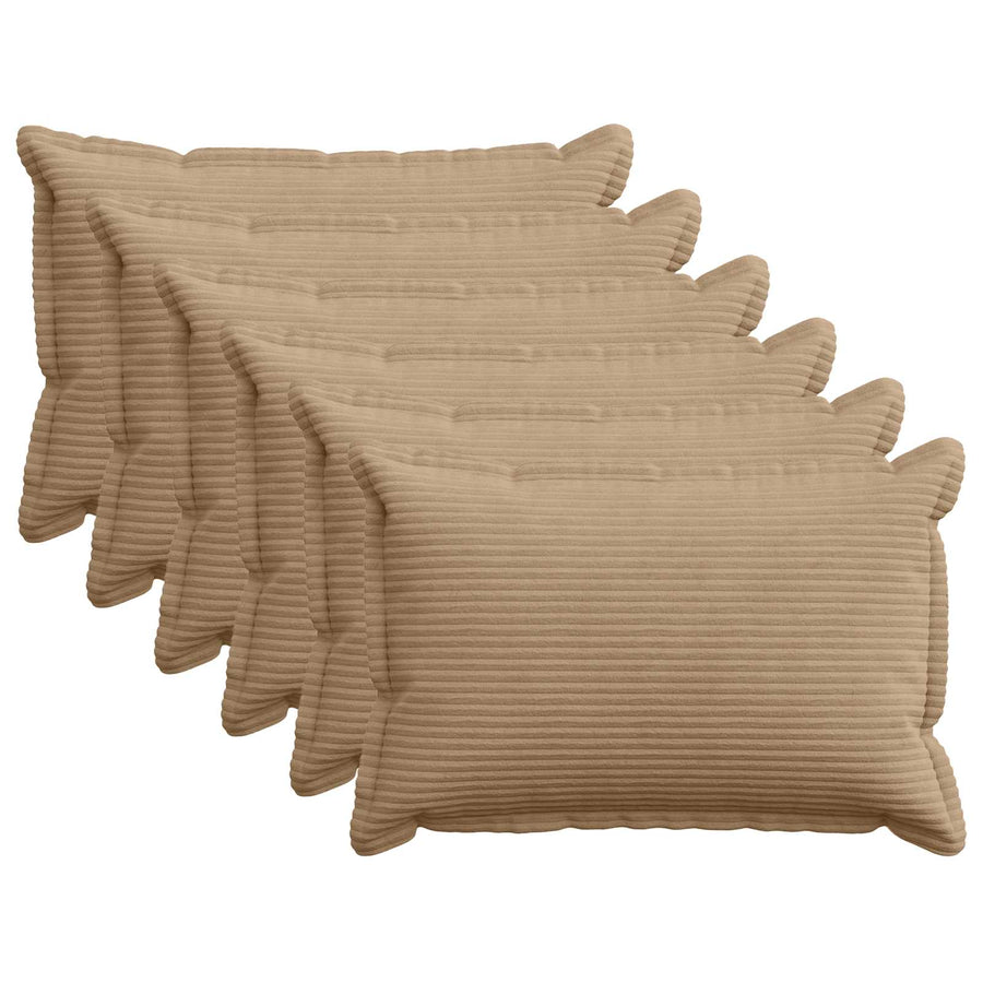 Kussensloop 6 st HOUTEN Bruin 50 x 75 cm corduroy