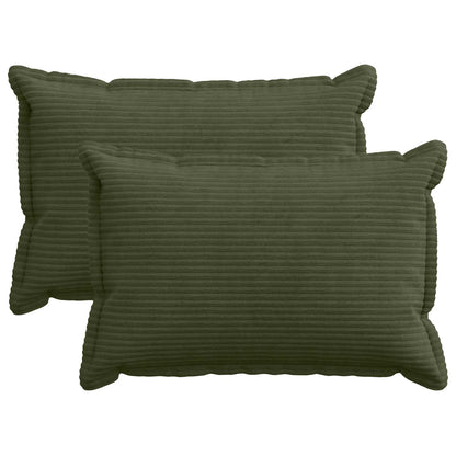 Kussensloop 2 st HOUTEN Groen 50 x 75 cm corduroy
