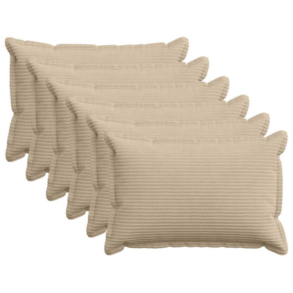 Kussensloop 6 st HOUTEN Taupe 50 x 75 cm corduroy