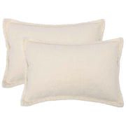 Kussensloop 2 stuks crèmekleurig bouclé 50 x 75 cm