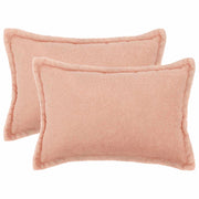 Kussensloop bouclé roze 50 x 75 cm (2 stuks)