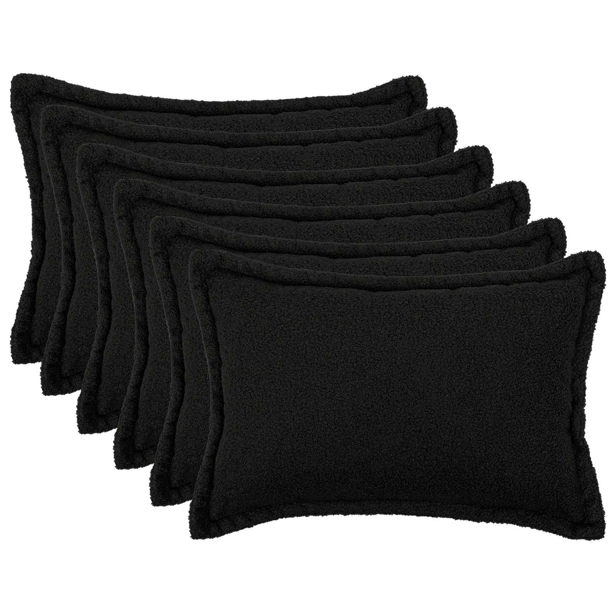 Kussensloop 6 pcs HOUTEN Zwart 50 x 75 cm Bouclé