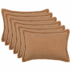Kussenhoes set 6 stuks beige 50x75 cm bouclé