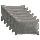 Kussensloop donkergrijs chenille 50 x 75 cm 6 stuks