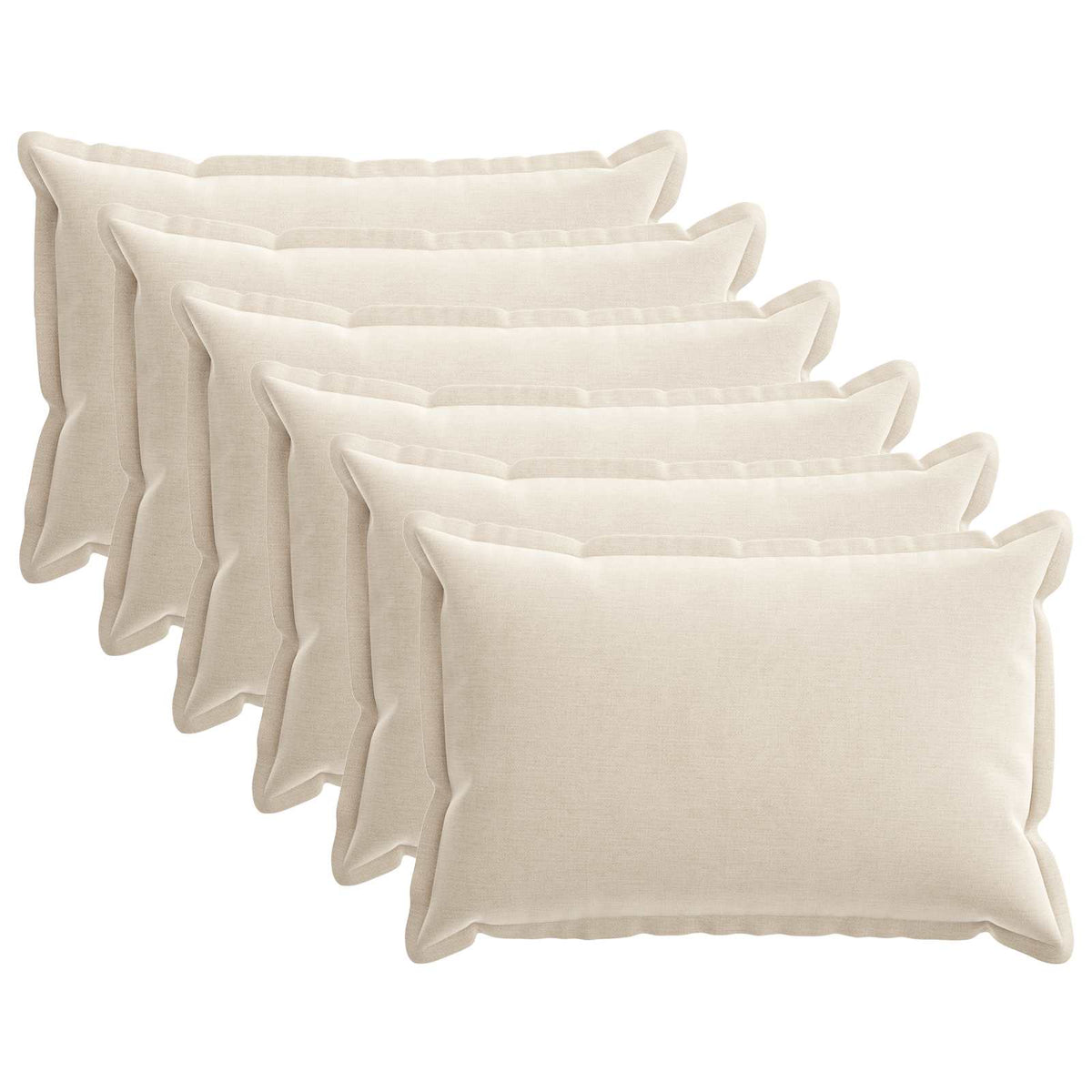 Kussensloop 6 st HOUTEN Crèmekleurig 50 x 75 cm Chenille Stof