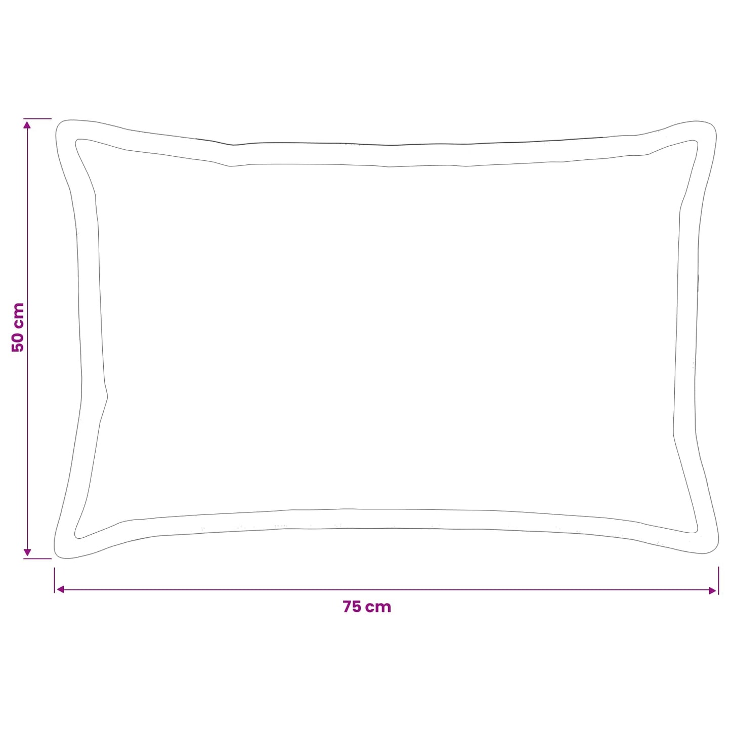 Kussensloop 2 st HOUTEN Crèmekleurig 50 x 75 cm Polyester