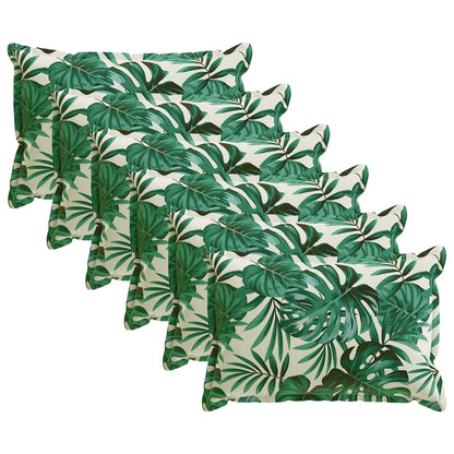 Kussensloop 6 st HOUTEN Bladpatroon 50 x 75 cm Polyester