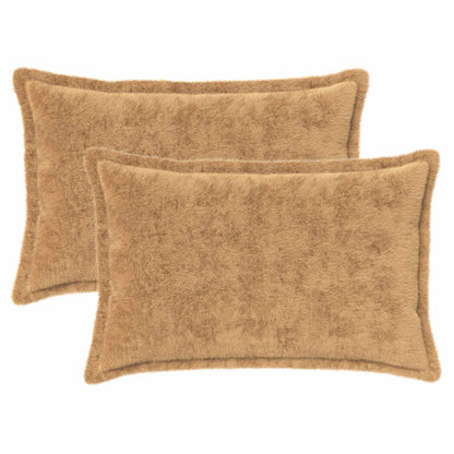 Kussensloop 2 st HOUTEN Taupe 50 x 75 cm Nep Konijnenbont