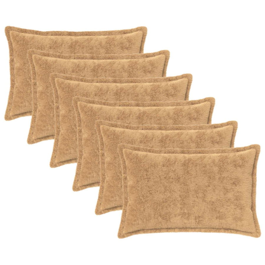 Kussensloop 6 st HOUTEN Taupe 50 x 75 cm Nep Konijnenbont