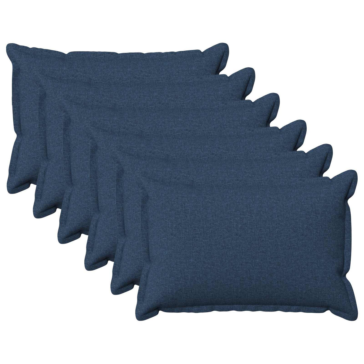 Kussensloop 6 pcs HOUTEN Blauw 50 x 80 cm Faux Linnen