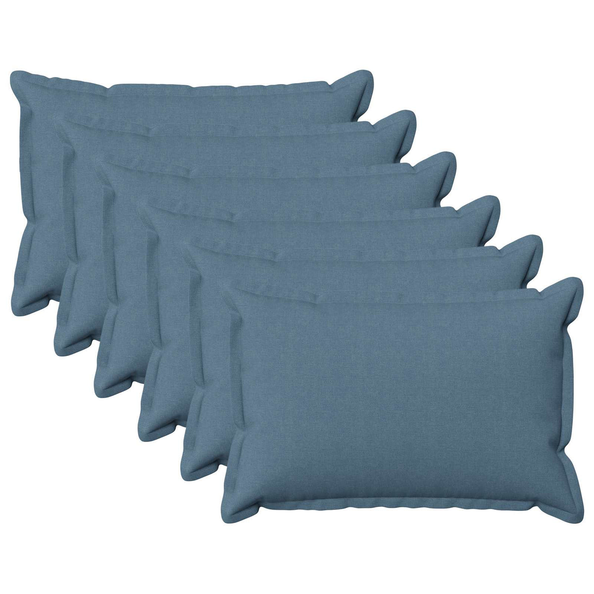 Kussensloop 6 pcs HOUTEN Jeans Blauw 50 x 80 cm Faux Linnen