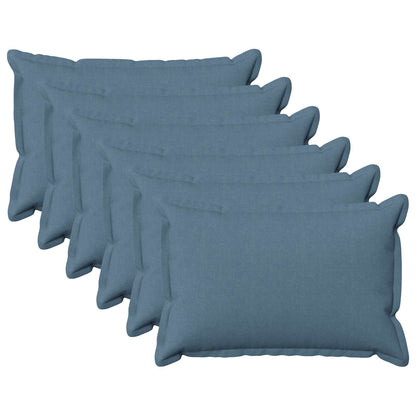 Kussensloop 6 pcs HOUTEN Jeans Blauw 50 x 80 cm Faux Linnen