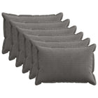 Kussensloop 6 st donkergrijs 50 x 80 cm corduroy