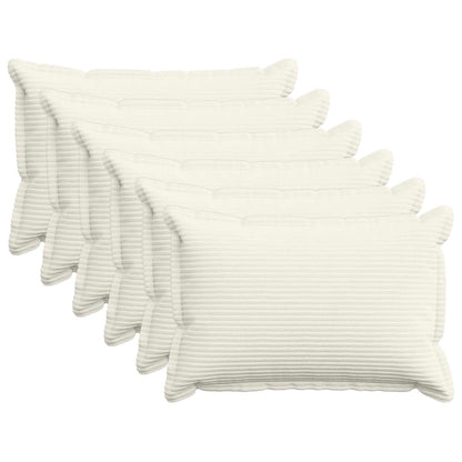 Kussensloop 6 st HOUTEN Crèmekleurig 50 x 80 cm corduroy