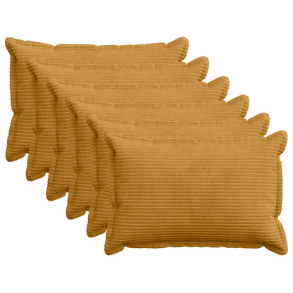 Kussensloop 6 st HOUTEN Geel 50 x 80 cm corduroy